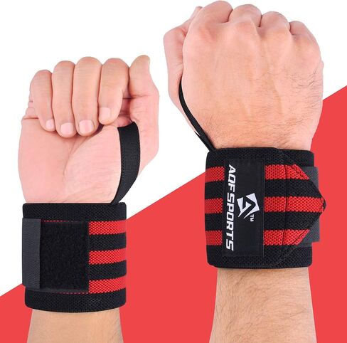 AQF Wrist Wraps for Weightlifting - USPA & IPL Approved 18" Gym Wrist Support with Thumb Loop - Heavy Duty Lifting Wrist Straps for Fitness, Workout, Powerlifting, & Bodybuilding (Pair) in Saudi Arabia