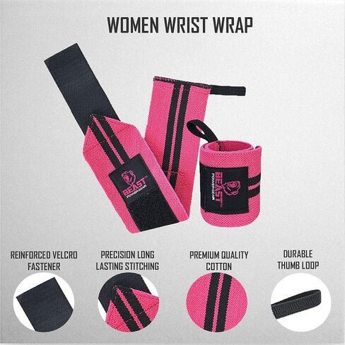 Improved Lifting Support & Stability - Gym Wrist Wraps for Weightlifting 14" Premium Quality Hand Wraps with Thumb Loop - Weight Lifting Wrist Wraps for Pain & Support in Kuwait