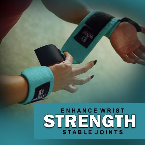 Improved Lifting Support & Stability - Gym Wrist Wraps for Weightlifting 14" Premium Quality Hand Wraps with Thumb Loop - Weight Lifting Wrist Wraps for Pain & Support in Kuwait