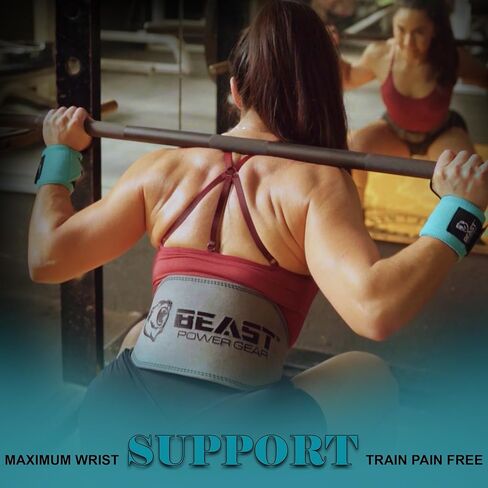 Improved Lifting Support & Stability - Gym Wrist Wraps for Weightlifting 14" Premium Quality Hand Wraps with Thumb Loop - Weight Lifting Wrist Wraps for Pain & Support in Kuwait