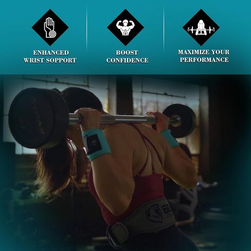 Improved Lifting Support & Stability - Gym Wrist Wraps for Weightlifting 14" Premium Quality Hand Wraps with Thumb Loop - Weight Lifting Wrist Wraps for Pain & Support in Kuwait