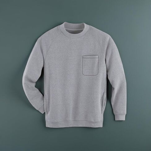 Collections Etc Men's Chest Pocket Comfortable Crewneck Sweatshirt in Saudi Arabia