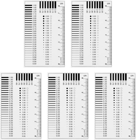 HARFINGTON 5pcs High Precision SEC Size Estimation Chart 8cm 0.5mm Transparency Flaw Detection Film Ruler for Diameter and Line Width Defects Measuring in Kuwait