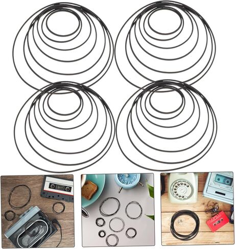 أحزمة مسجل Eringogo 50pcs لمسجل الشريط وإصلاح الكاسيت مقاومًا ومقاومًا للدموع وعرضها مناسبة للأجهزة أداء دوران سلس in Kuwait
