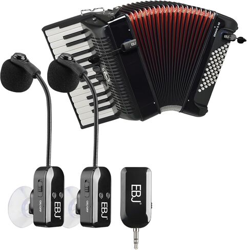 EBJ 2.4G Instrument Microphone Receiver with Detachable Suction Cup for Guitar Violin Cello Accordion Speakers Pickup Stage Performance Live Noise Reduction Microphone 100ft Range (KX-801-2) in Saudi Arabia