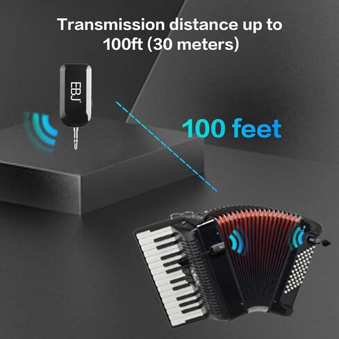 EBJ 2.4G Instrument Microphone Receiver with Detachable Suction Cup for Guitar Violin Cello Accordion Speakers Pickup Stage Performance Live Noise Reduction Microphone 100ft Range (KX-801-2) in Saudi Arabia