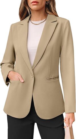 Luvamia Dary Blazers for Women Button Long Sleeve Label Business Outs Disualits Office Work Work Suit Ball مع جيوب in Saudi Arabia