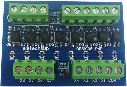 3.3V 5V 12V 24V مستوى المنطق المحول NPN PNP Contact 8ch PLC لوحة حماية العزل الرقمية IO (في 3-8V Out 9-24V 100V (مع المربع) PNP إلى PNP) in Kuwait