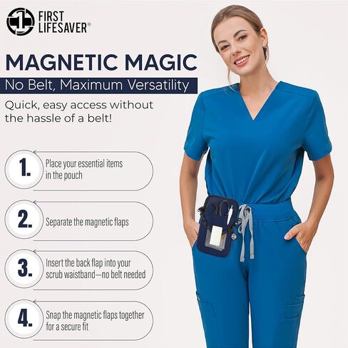 First Lifesaver Nurse Fanny Pack Pocket Organizer for Nurses, Nursing Students | Traveling Waist Pack | Water-Resistant & Magnetic Closur in Saudi Arabia