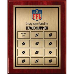 Fantasy Football Plaque with Customizable Plates - Perpetual League Trophy Personalized with Add on Plates - FFL Award for Winner - Customize Now! in Kuwait