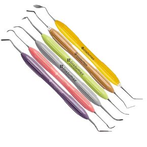 6-Piece Ergonomic Silicon Handle Dental Instruments - Composite Fillings, Restorations, Resin Filling Complete Set in Kuwait