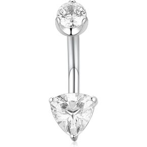 FUNLMO Belly Button Ring G23 Titanium Belly Button Piercing 14G Belly Ring Navel Piercing Jewelry Cubic Zirconia Navel Barbell Stud in Kuwait
