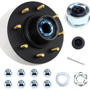 1 Set 6 on 5.5'' Trailer Hub Kit for 5200-6000 lbs 1.25'' to 1.75'' #42 Tapered Spindle, Pre-Lubricated 25580 15123 Bearings 6x5.5 Pattern Trailer Idler Hub 6 Lug Bolt Trailer Wheel Hub Kits in Kuwait