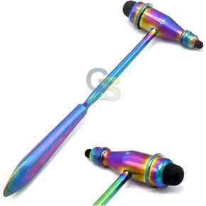 G.S Tromner Neurological Deluxe Reflex Hammer Multi Titanium Rainbow Color in Kuwait