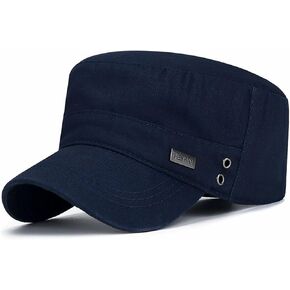 Cotton Military Caps for Men Women Unisex Flat Top Hat Adjustable Cadet Army Cap in Saudi Arabia