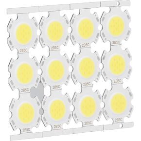 evgatsauto 12pcs round led chips cob light isititer 5w 15-17v leuminium reckrate recespating them reminescing no dowlling for diy spothlights downlights (الإضاءة البيضاء) in Kuwait