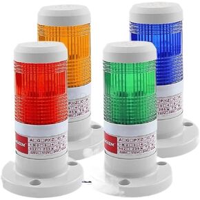 LED الصناعي الأحمر الأصفر الأزرق الإشارة الخضراء تحذير مصباح مصباح مكدس الخفيفة جهاز الإنذار 12V 24V 110V 220V (أخضر 24V) in Kuwait