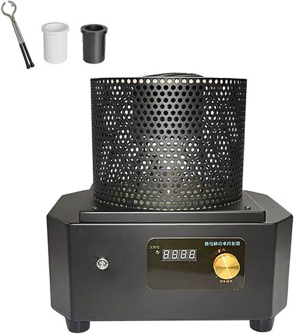 Medium Frequency Melting Machine, Commercial Melting Furnace, 1600°C Melting Casting High Temperature Induction Heating Furnace, Gold Melting Machine for Gold, Silver, Aluminum (2kg) in Kuwait
