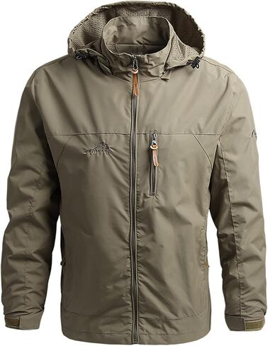 Rain Jackets for Men Hooded Soft Rain Coats Waterproof Casual Windbreaker for Hiking Hunting in Saudi Arabia