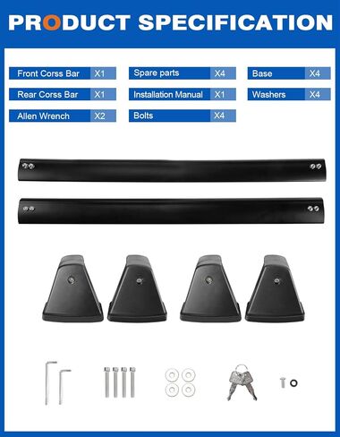 Roof Rack Cross Bars Compatible with Honda Pilot 2016-2022 with Flush Rails, Aluminum Crossbars Rooftop Cargo Bag Kayak Bike Luggage Snowboard Carrier Kayak Bike Cargo Accessories in Kuwait