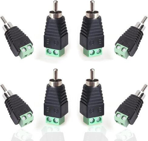 California JOS RCA Cable Audio Adapter, Phono RCA Male Plug to AV Screw Terminal Audio/Video Speaker Wire connectors Solderless Adapter(RCA Male-2pack) in Saudi Arabia