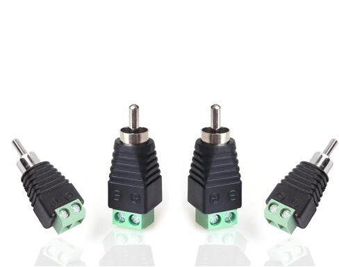 California JOS RCA Cable Audio Adapter, Phono RCA Male Plug to AV Screw Terminal Audio/Video Speaker Wire connectors Solderless Adapter(RCA Male-2pack) in Saudi Arabia