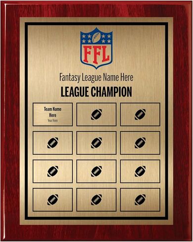 لوحة Fantasy Football مع لوحات قابلة للتخصيص - Trophy Perpetual League Trophy مع Add on Plates - FFL Award للفائز - تخصيص الآن! in Kuwait