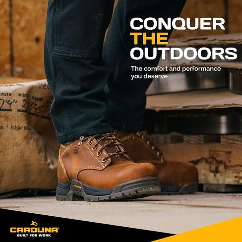 Carolina Bruno 6 "أحذية عمل عريضة للماء للرجال- نعل وسادة ، إيفا ميدسول ، نعل مطاطي مقاوم للزيت والانزلاق ، مصنفة إيه in Kuwait