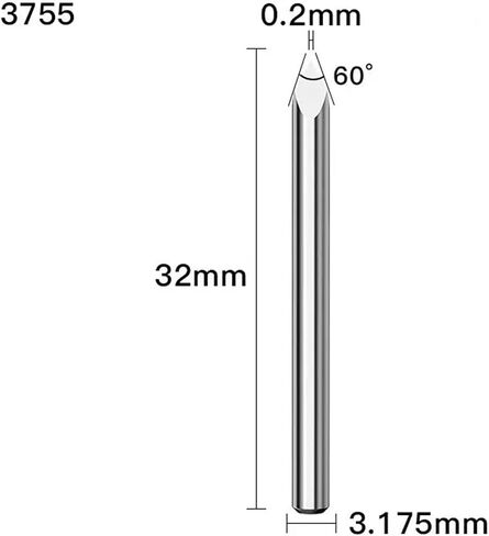 3.175mm Shank 3 Edge Pyramid Engraving Bit 20-90 Degrees Carbide Milling Cutter 0.1 0.2 0.3mm Wood End Mill Router Bit(3755) in Saudi Arabia