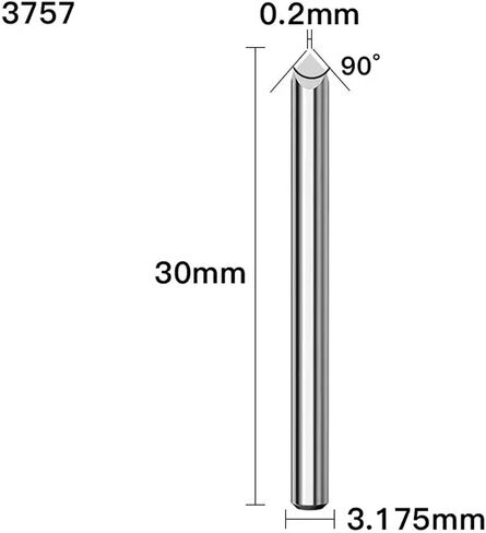 3.175mm Shank 3 Edge Pyramid Engraving Bit 20-90 Degrees Carbide Milling Cutter 0.1 0.2 0.3mm Wood End Mill Router Bit(3755) in Saudi Arabia