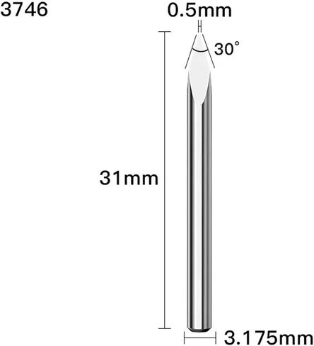 3.175mm Shank 3 Edge Pyramid Engraving Bit 20-90 Degrees Carbide Milling Cutter 0.1 0.2 0.3mm Wood End Mill Router Bit(3755) in Saudi Arabia