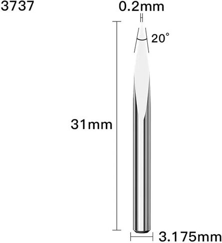 3.175mm Shank 3 Edge Pyramid Engraving Bit 20-90 Degrees Carbide Milling Cutter 0.1 0.2 0.3mm Wood End Mill Router Bit(3755) in Saudi Arabia