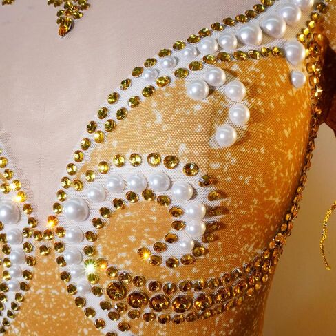 Tyian Sexy Sparkly Diamante Pearl Long Sleeves Fringe Women Bodysuit Team Performance Dance Club Pole Dance Drag Queen Outfit (pink) in Saudi Arabia