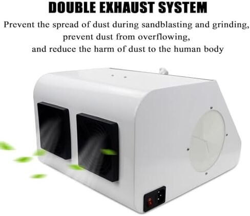 Lab Sandblaster Bench Top Air Sandblasting Frainet ، خزانة تفجير الرمل مع مصباح LED ، مروحة مزدوجة مدمجة ، خزانة غبار نافذة كبيرة تحطم خزانة رملية in Kuwait