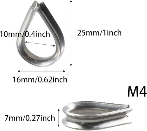 20pcs M6 صيحات الفولاذ المقاوم للصدأ ل 1/4 بوصة كابل حبل الأسلاك قطرها ، حلقة الصياغة حلقة حبل الأسلاك الحبل البحرية ، الإبحار ، الصيد ، التطبيقات الصناعية in Kuwait