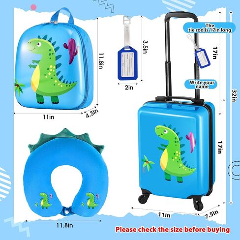 Sanwuta 4 Pcs Rainbow Luggage Set Includes 20 Inch Rolling Suitcase with Wheels Pink Backpack Travel U-shape Pillow in Saudi Arabia