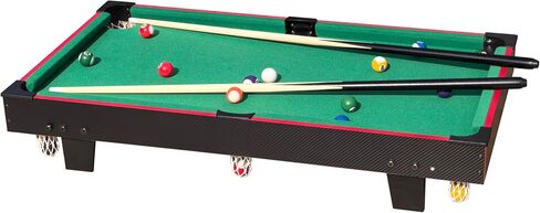 2-in-1 Mini Pool Table with Basketball Game, 36x20 inch Tabletop Billiards Set with Balls, Cues and Return Net in Saudi Arabia