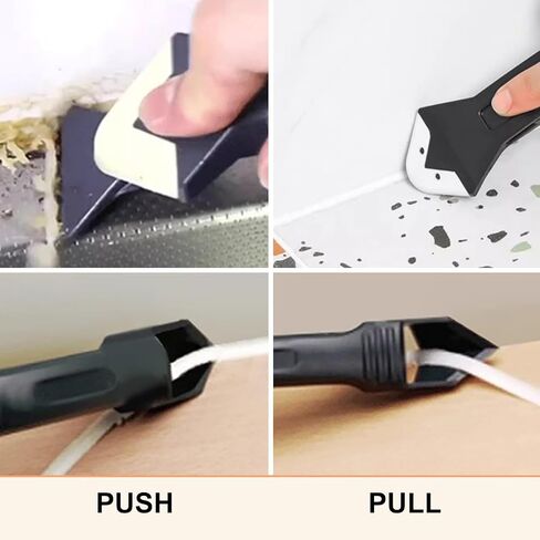 3 in 1 Silicone Caulking Tool Kit-Caulk Remover Tool with 4 Angle Scrapers,Grout Removal Tool,Caulking Finger,Glass Adhesive Angle Scraper for Bathroom Flooring,Kitchen,Window,Sink Joint,Frames Seal in Saudi Arabia