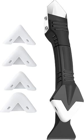 3 in 1 Silicone Caulking Tool Kit-Caulk Remover Tool with 4 Angle Scrapers,Grout Removal Tool,Caulking Finger,Glass Adhesive Angle Scraper for Bathroom Flooring,Kitchen,Window,Sink Joint,Frames Seal in Saudi Arabia
