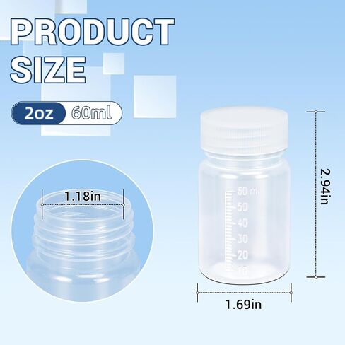 Asevat 17oz 2Pack فم الزجاجات البلاستيكية الكاشف ، حاوية كيميائية مختبر زجاجة حبوب منع الحيرية مع غطاء المسمار ، حاويات عينة بلاستيكية للتخزين أو المنزل (شفاف) in Kuwait