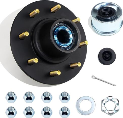 1 Set 6 on 5.5'' Trailer Hub Kit for 5200-6000 lbs 1.25'' to 1.75'' #42 Tapered Spindle, Pre-Lubricated 25580 15123 Bearings 6x5.5 Pattern Trailer Idler Hub 6 Lug Bolt Trailer Wheel Hub Kits in Kuwait
