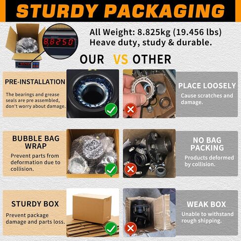 1 Set 6 on 5.5'' Trailer Hub Kit for 5200-6000 lbs 1.25'' to 1.75'' #42 Tapered Spindle, Pre-Lubricated 25580 15123 Bearings 6x5.5 Pattern Trailer Idler Hub 6 Lug Bolt Trailer Wheel Hub Kits in Kuwait