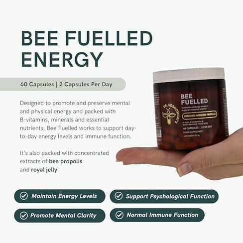 Dr Sosnowski's NeuroBee Brain Supplements with Royal Jelly, Lion's Mane + Reishi Mushroom | Energy, Mental Performance + Cognitive Function Support, 60ct in Kuwait