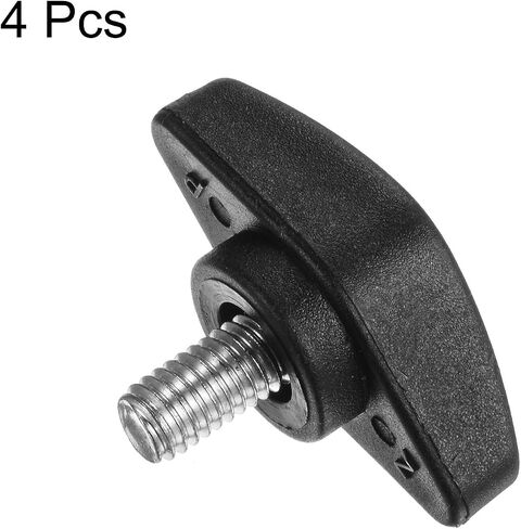 #US 4pcs M6x10mm Male Thread Tee Wing Knobs Thumb Screw Clamping Knobs Grip Black in Saudi Arabia