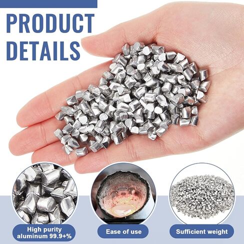 Shimeyao Aluminum Pellets (2.2 Pound) 99.9+% Raw Aluminum Alum Metal Pellets for Various Crafting, DIY Projects, and Metalworking Electroplating Applications in Saudi Arabia