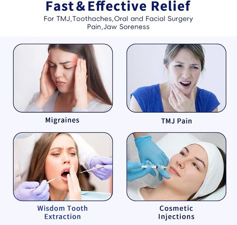 Wisdom Teeth Ice Pack Head Wrap, Face Ice Pack for Wisdom Teeth, Jaw Ice Pack for Face Oral Surgery with 4 Hot Cold Gel Pack for TMJ Pain Relief, Tooth Extraction, Tonsillectomy Recovery-Black in Saudi Arabia