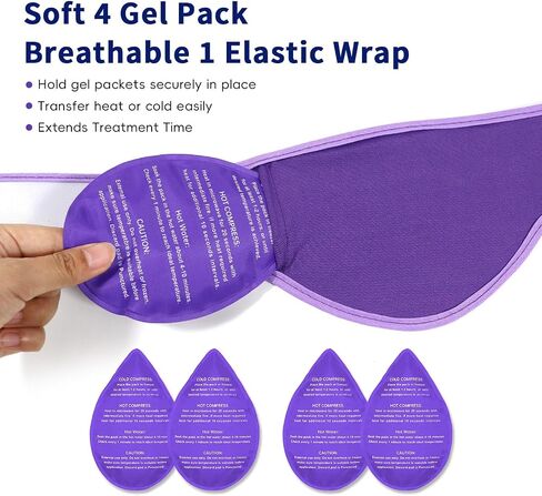 Wisdom Teeth Ice Pack Head Wrap, Face Ice Pack for Wisdom Teeth, Jaw Ice Pack for Face Oral Surgery with 4 Hot Cold Gel Pack for TMJ Pain Relief, Tooth Extraction, Tonsillectomy Recovery-Black in Saudi Arabia