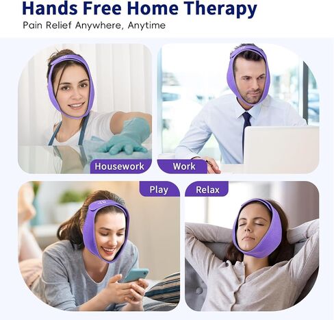 Wisdom Teeth Ice Pack Head Wrap, Face Ice Pack for Wisdom Teeth, Jaw Ice Pack for Face Oral Surgery with 4 Hot Cold Gel Pack for TMJ Pain Relief, Tooth Extraction, Tonsillectomy Recovery-Black in Saudi Arabia