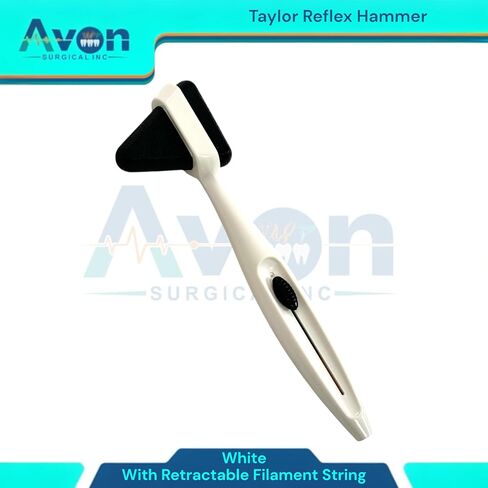 مطرقة من البلاستيك العصبي Taylor White Taylor مع سلسلة خيوط قابلة للسحب - أداة فحص التشخيص المنعكس in Saudi Arabia