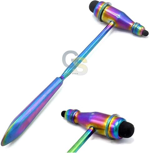 G.S Tromner Neurological Deluxe Reflex Hammer Multi Titanium Rainbow Color in Saudi Arabia